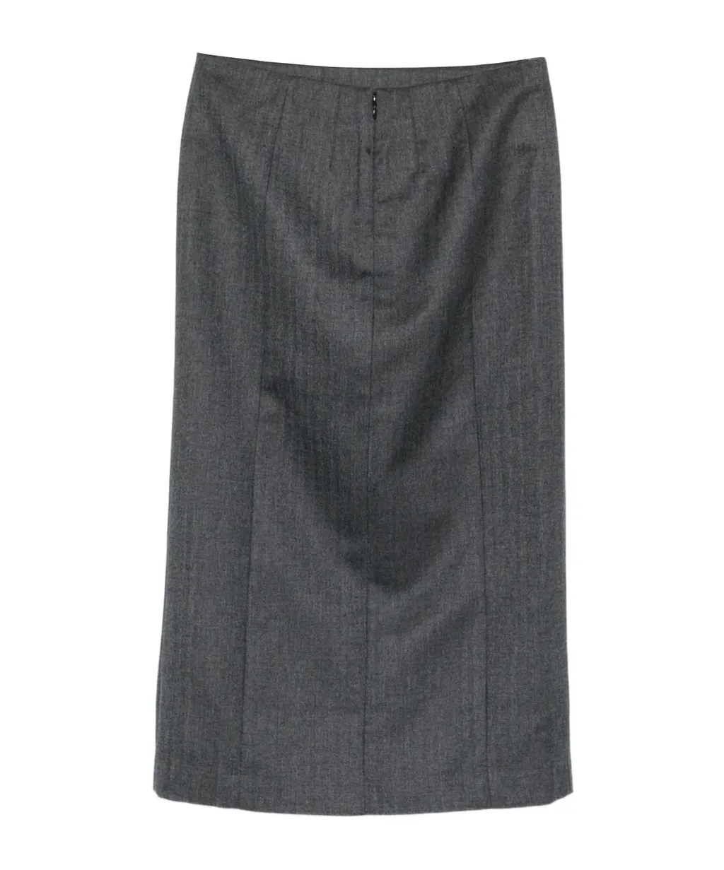 Slit-Detail Midi Skirt