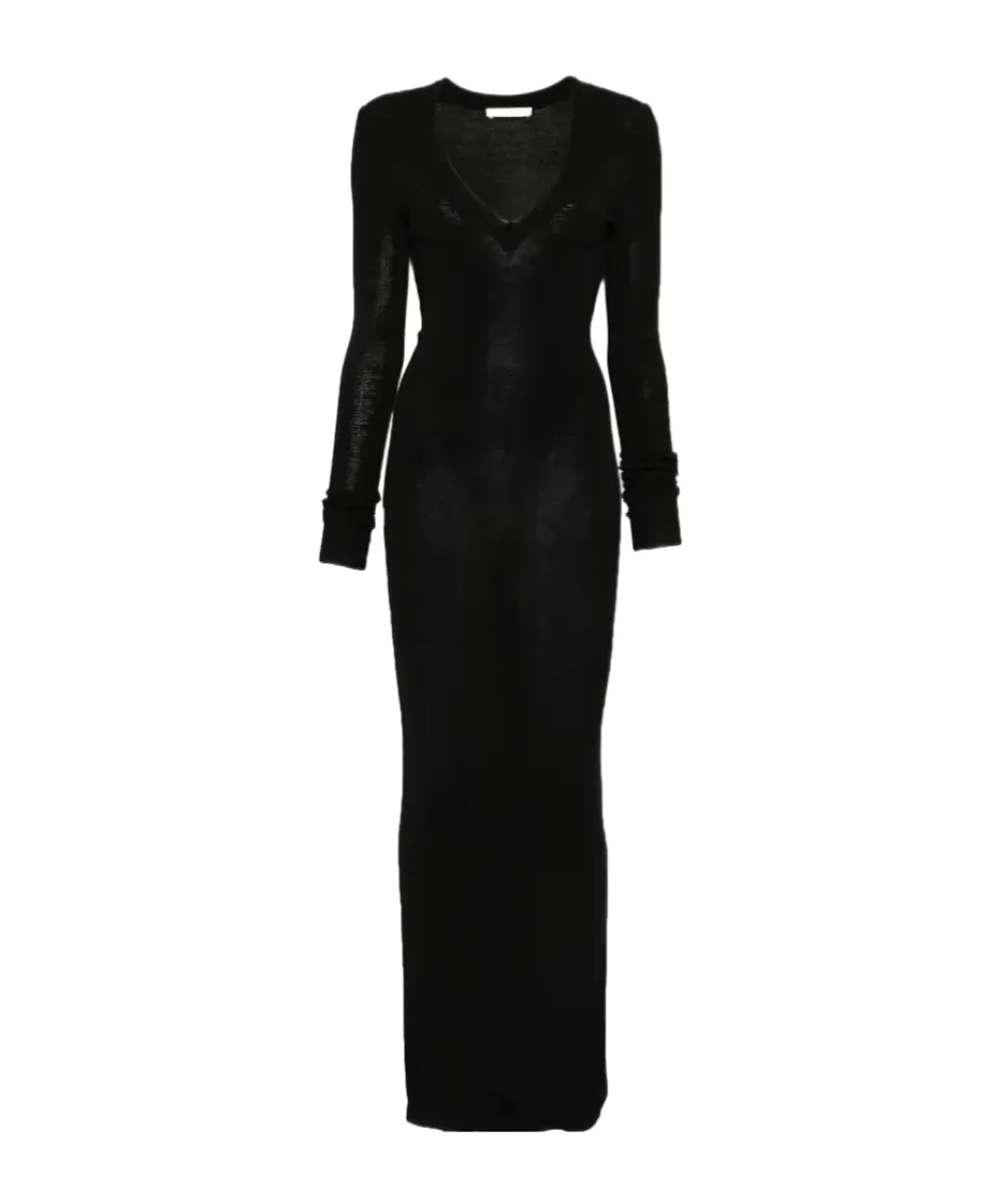 Entire Studios Long Sleeve V-Neck Knitted Dress