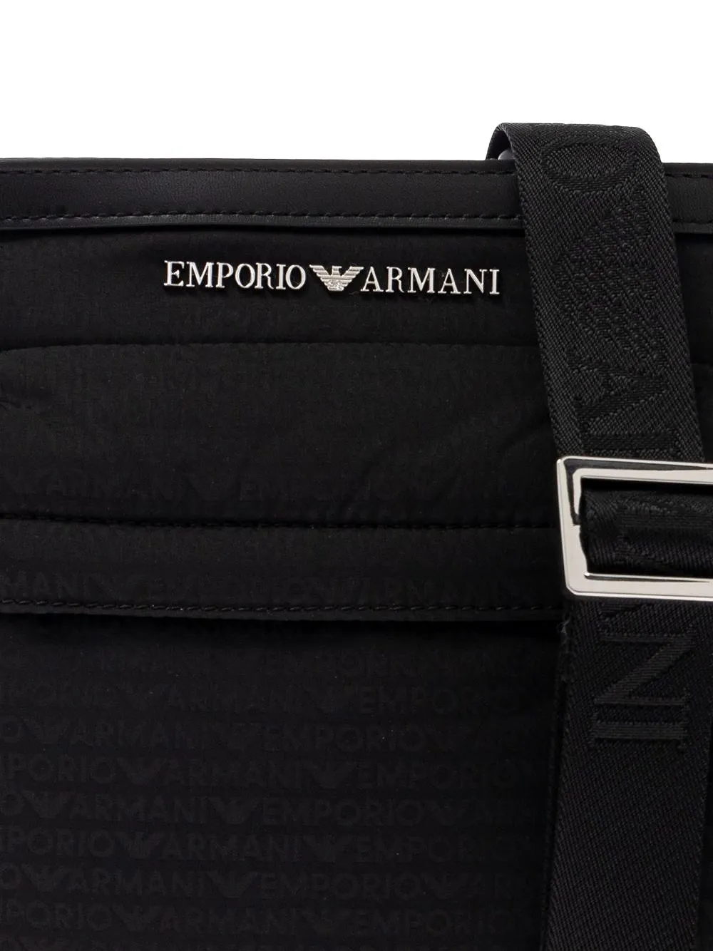 Emporio Armani Logo Plaque Zip-Up Crossbody Bag