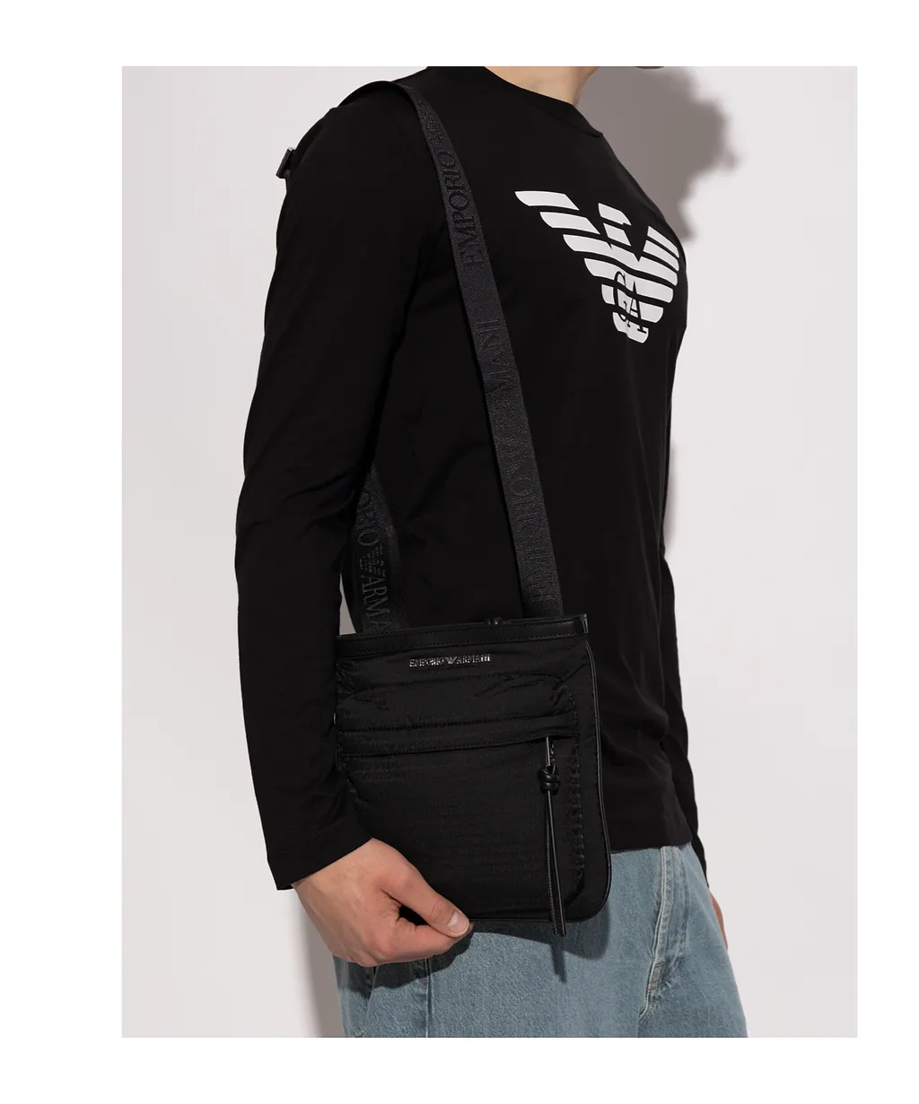 Emporio Armani Logo Plaque Zip-Up Crossbody Bag