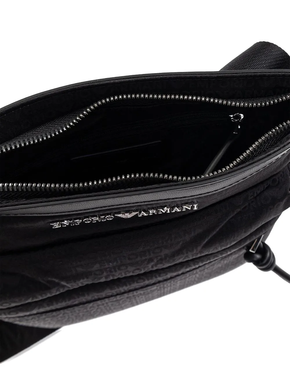 Emporio Armani Logo Plaque Zip-Up Crossbody Bag