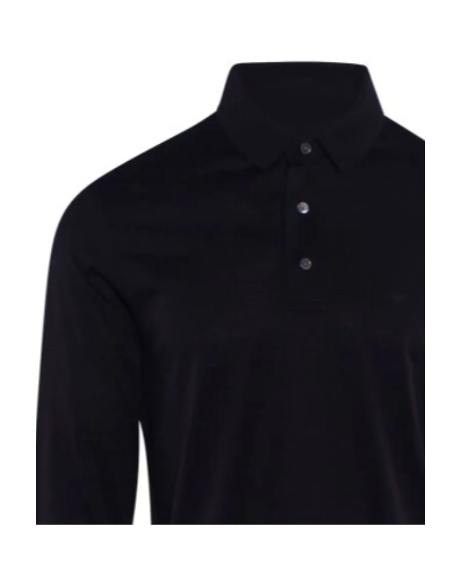 Emporio Armani Logo Printed Long-Sleeved Polo Shirt