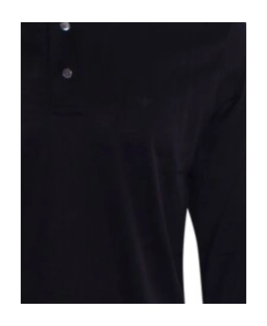 Emporio Armani Logo Printed Long-Sleeved Polo Shirt