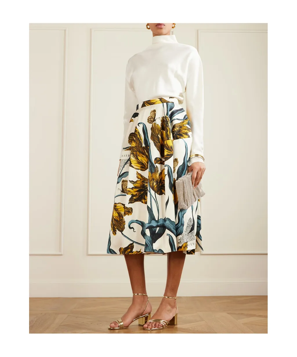 Floral Print Midi Skirt