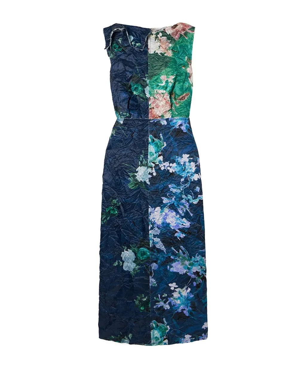Floral Print Pleated Midi Dress