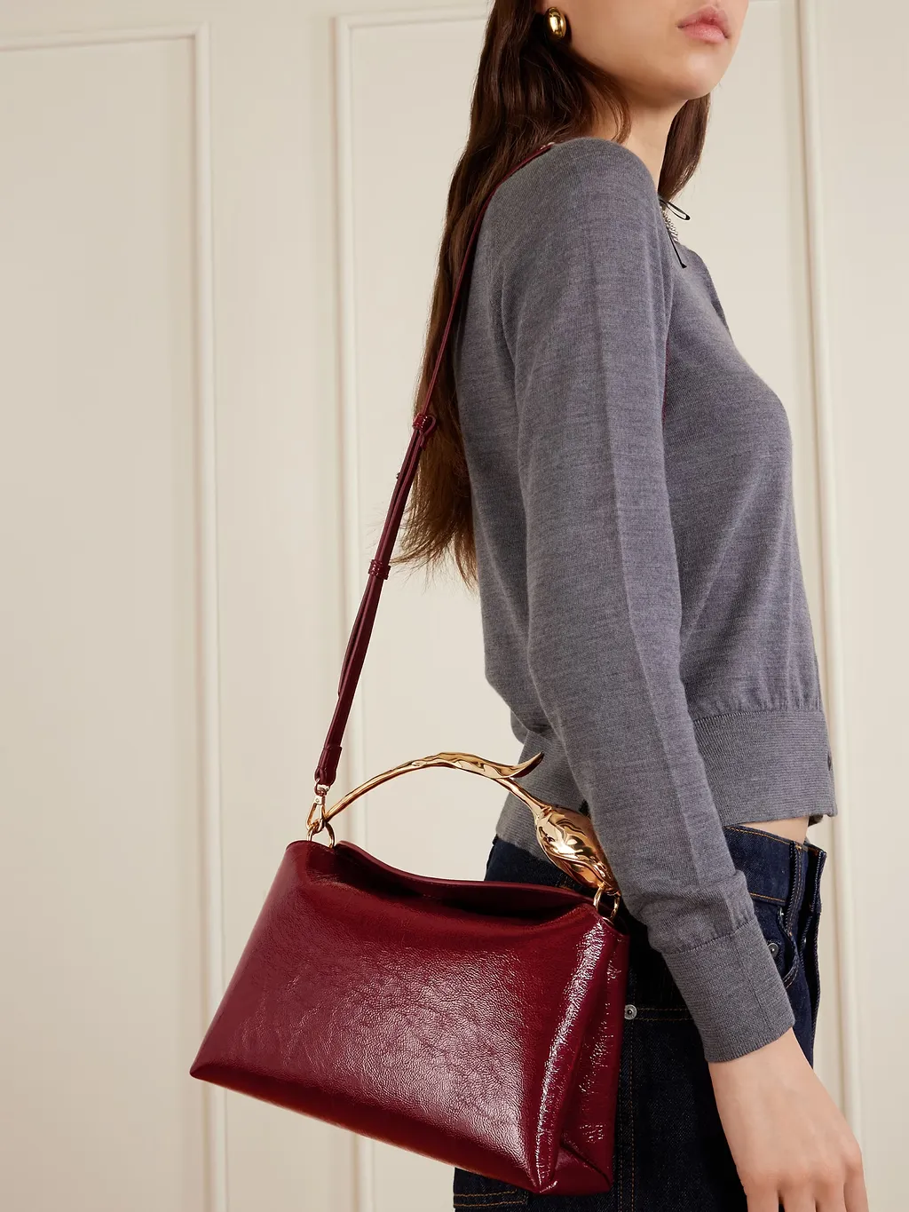 Medium Bloom Tulip-Handle Tote Bag