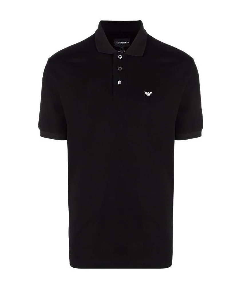 Emporio Armani Micro Eagle Mercerised Pique Polo Shirt