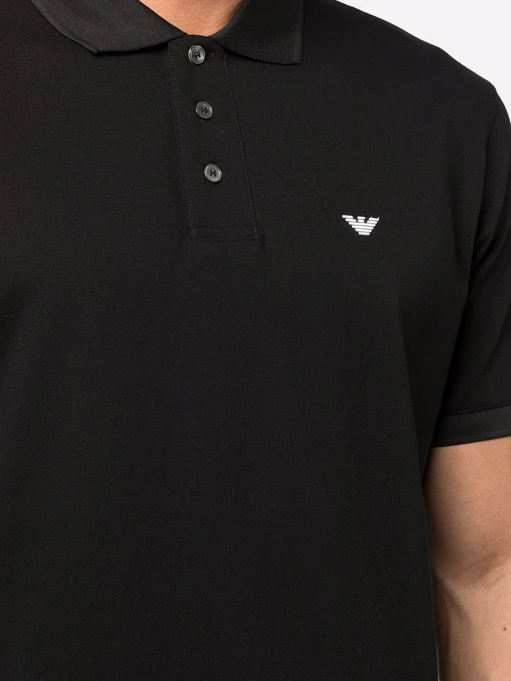 Emporio Armani Micro Eagle Mercerised Pique Polo Shirt