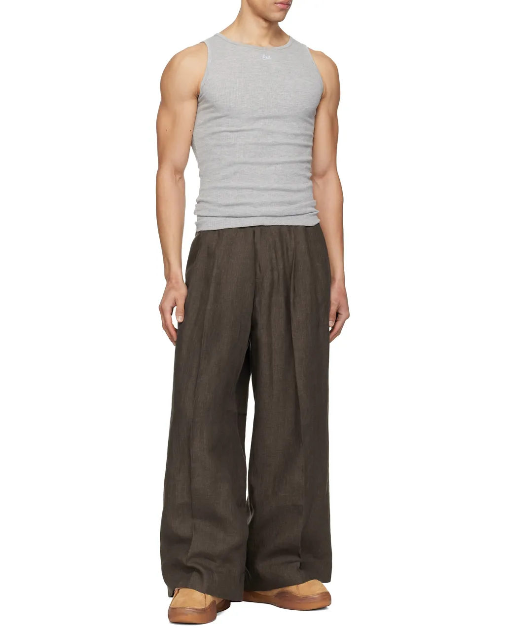 Erl Wide-Leg Linen Pants