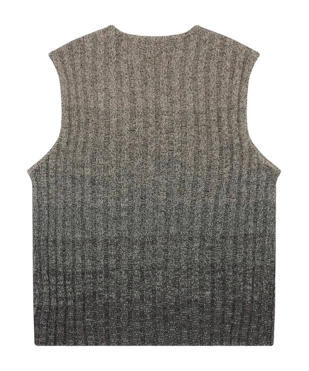 Wool Gradient Knitted Vest
