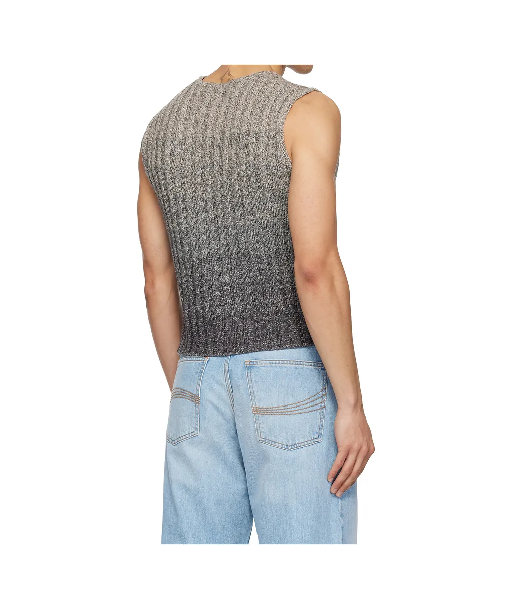 Wool Gradient Knitted Vest