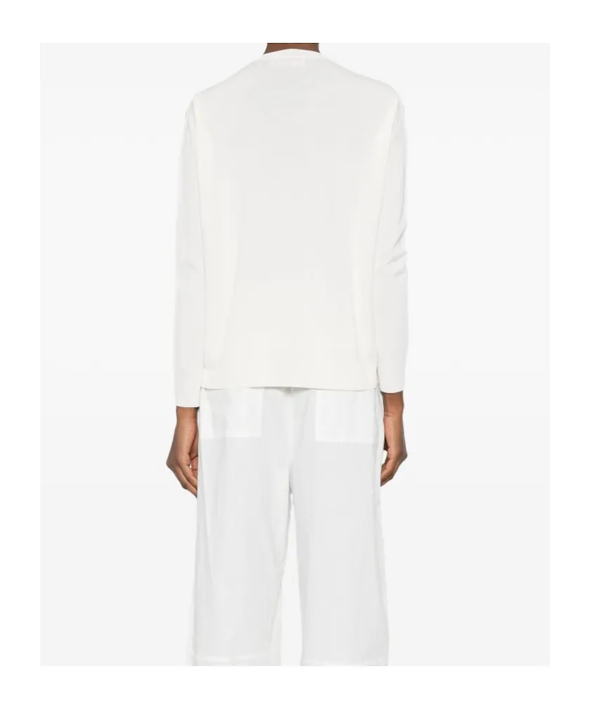 Ermanno Firenze Floral-Embroidered V-Neck Sweater