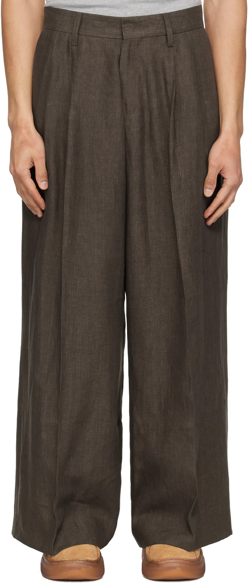 Erl Wide-Leg Linen Pants