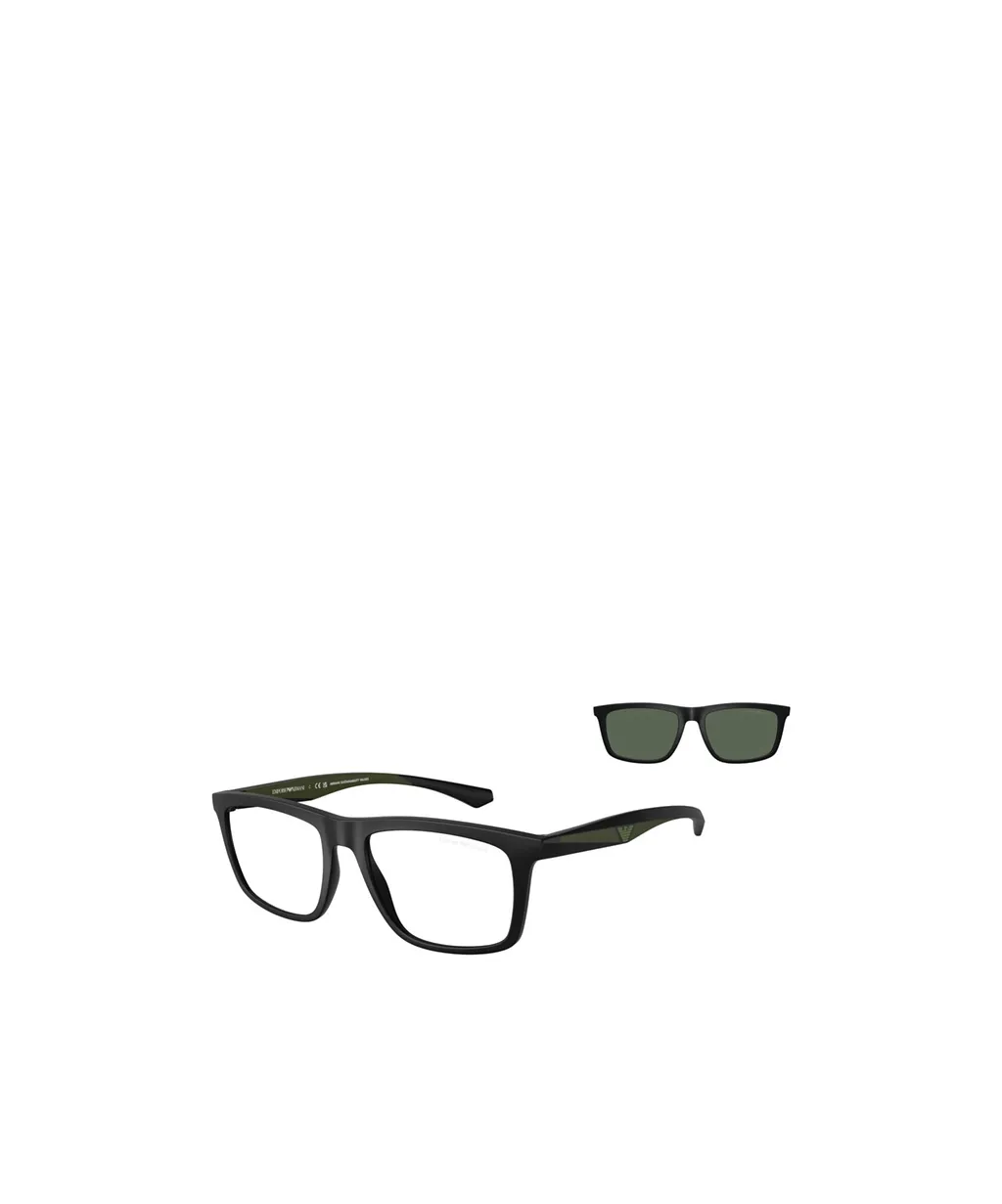 Emporio Armani Square-Frame Clip-On Glasses