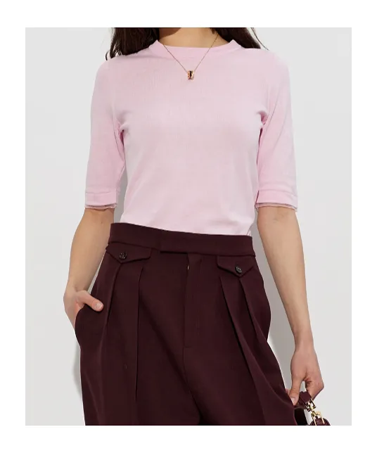 Fabiana Filippi Embellished-Trim Crewneck Knitted Top
