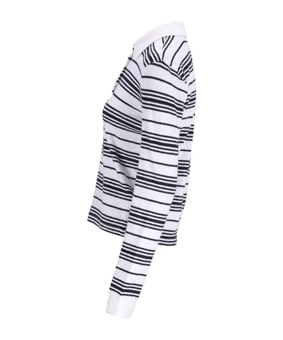 Long-Sleeved Striped Polo Shirt
