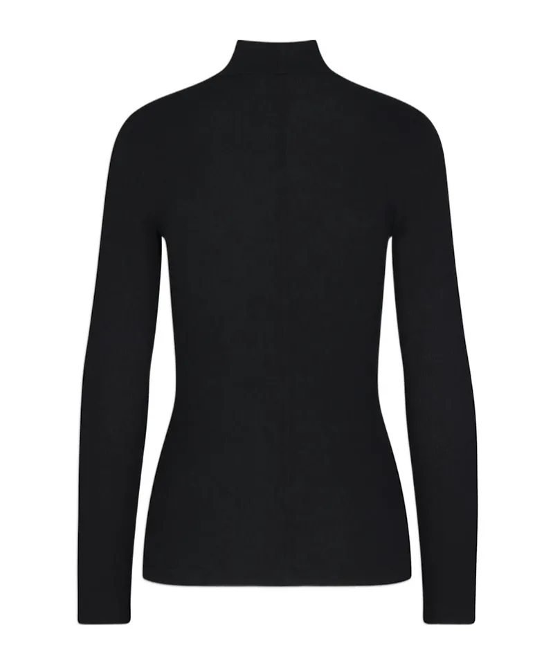 Ribbed High-Neck Top