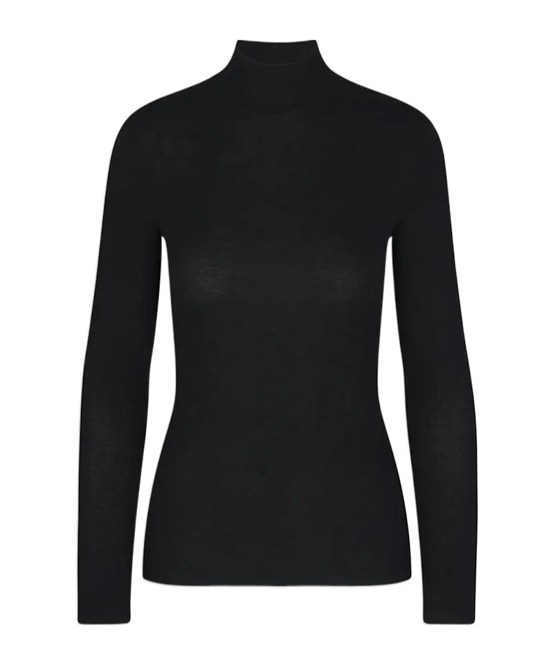 Ribbed High-Neck Top
