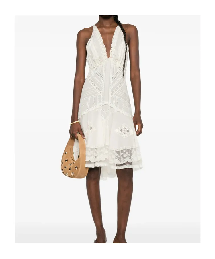 Lace-Detail Mini Dress