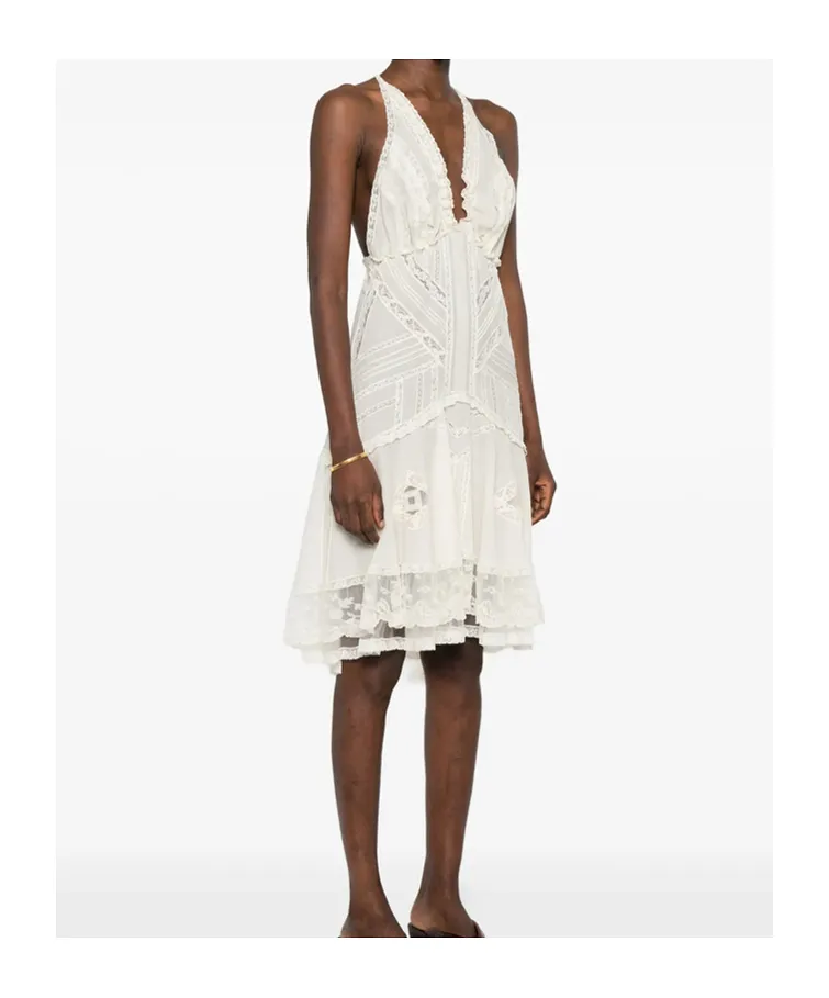Lace-Detail Mini Dress