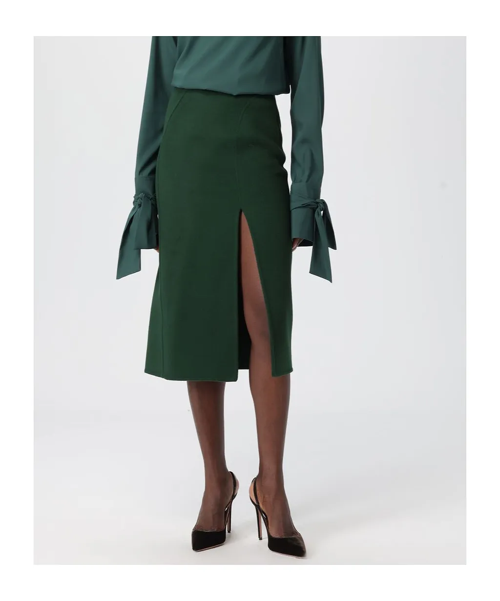 Front Slit Midi Skirt