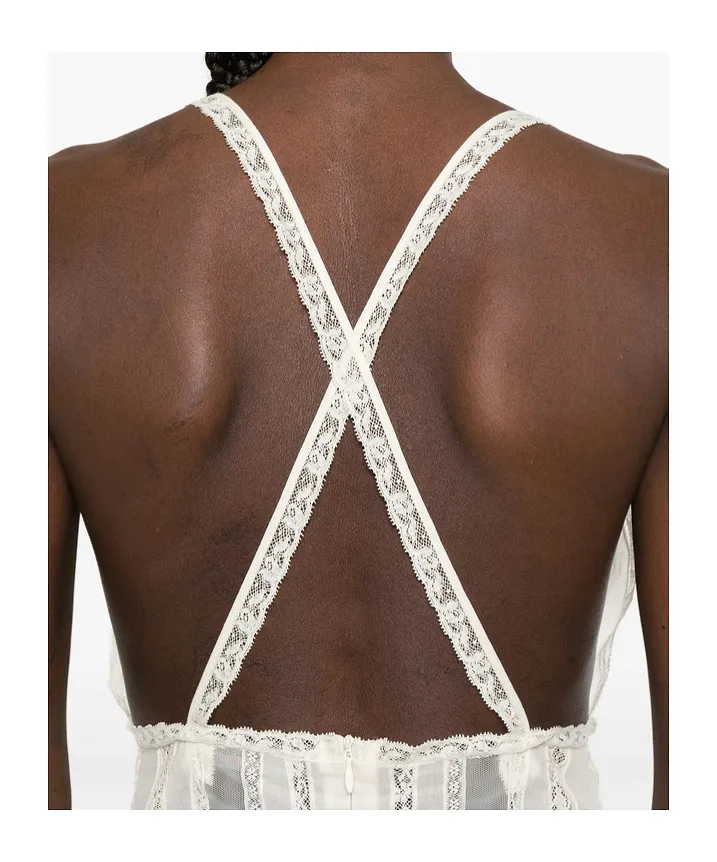 Lace-Detail Mini Dress
