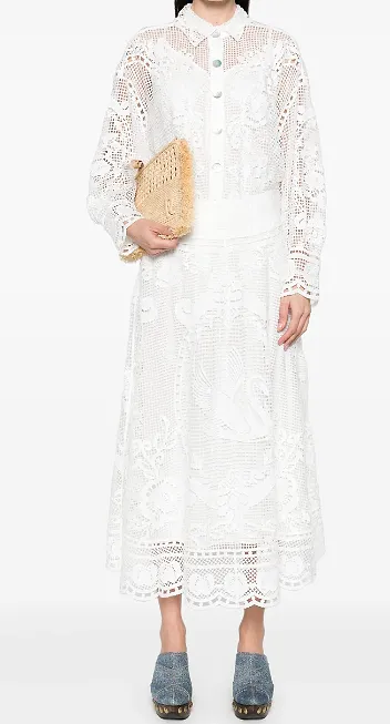 Eyelets Embroidered Skirt