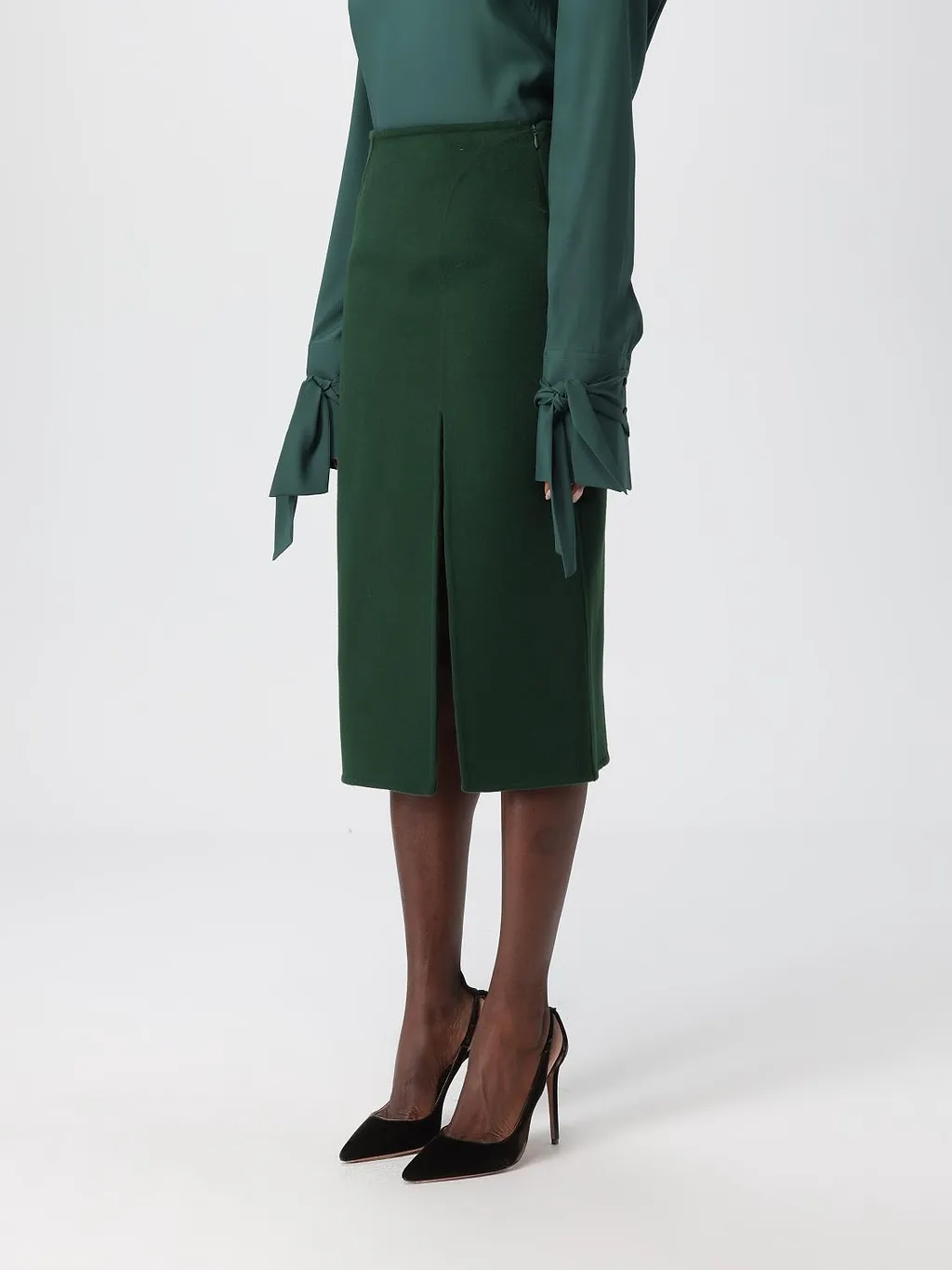 Front Slit Midi Skirt