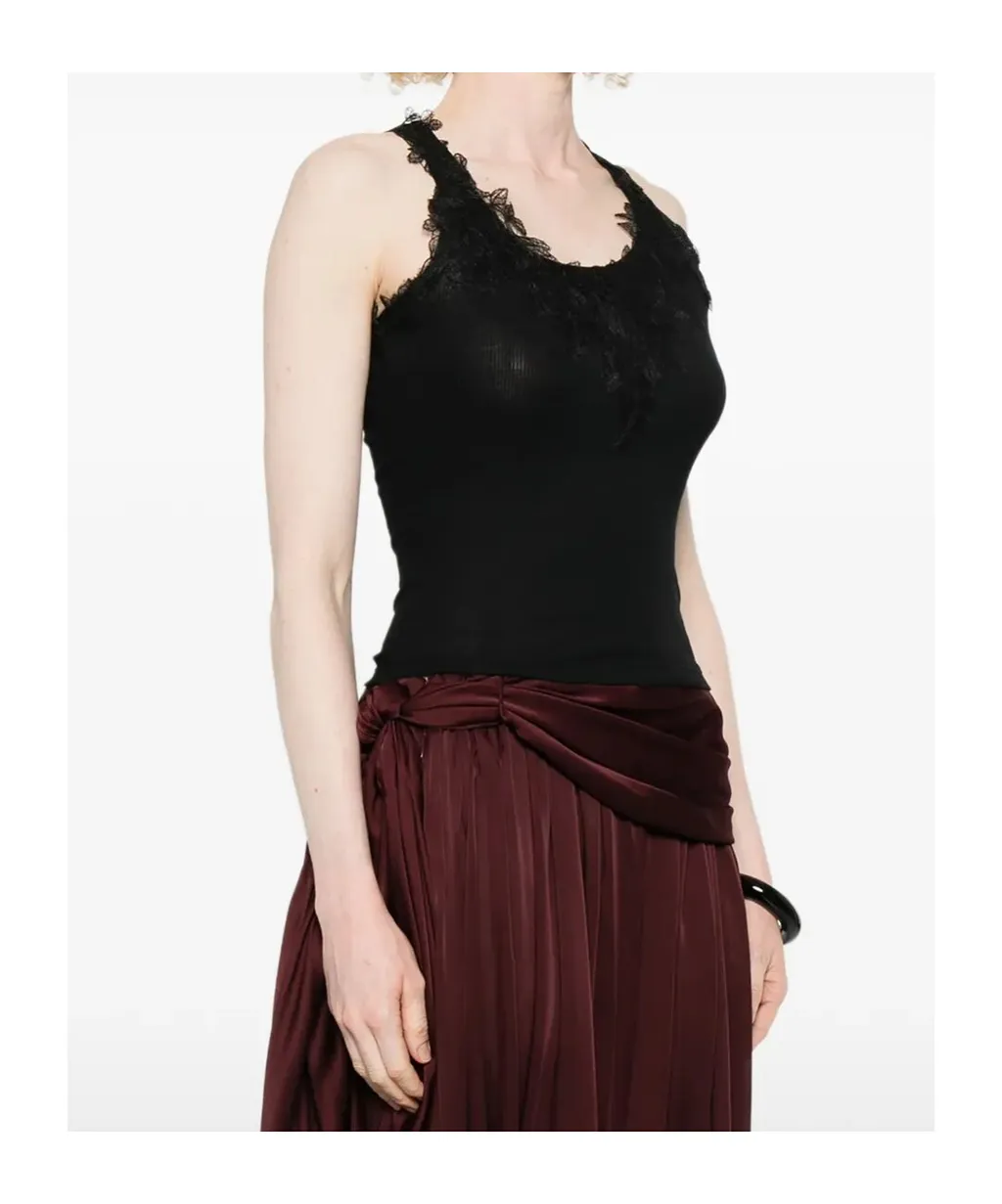 Ermanno Scervino Lace Trim Tank Top