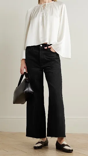 Rippled Wide-Leg Jeans