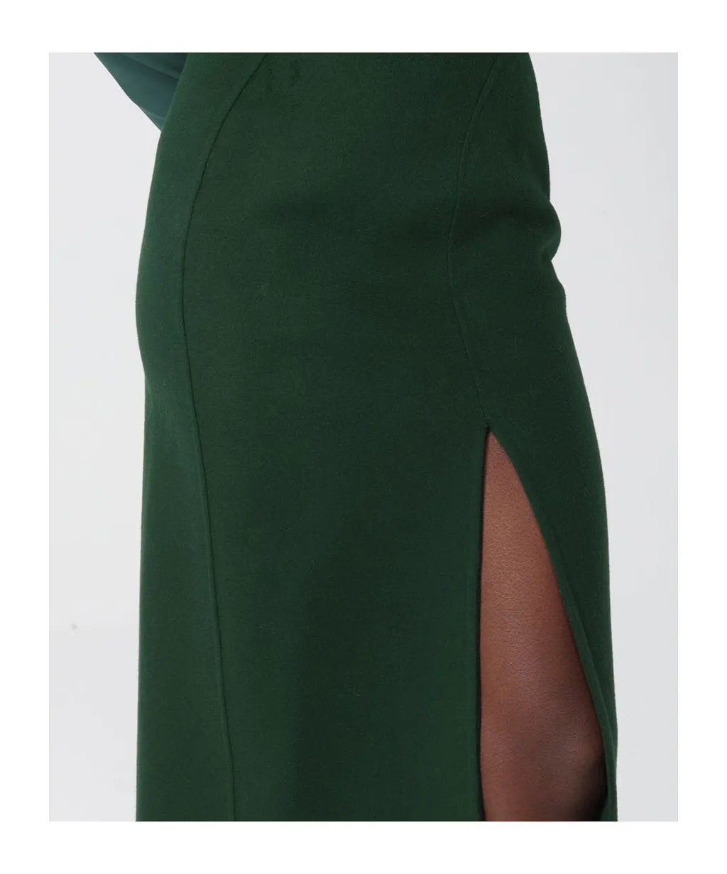 Front Slit Midi Skirt