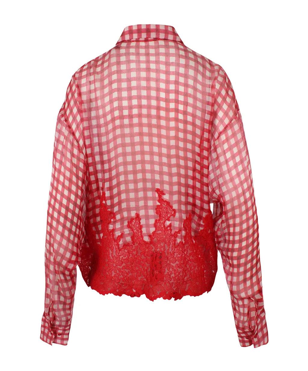 Ermanno Scervino Gingham Check Cuvrved Shirt
