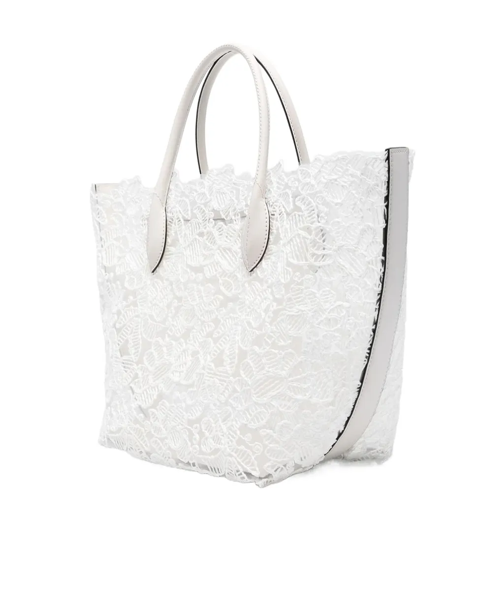 Lace Handle Tote Bag