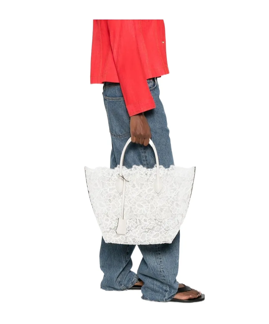Lace Handle Tote Bag