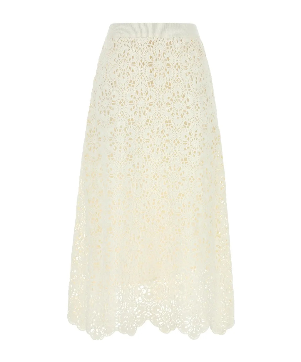 Farm Rio Flower Crochet Skirt