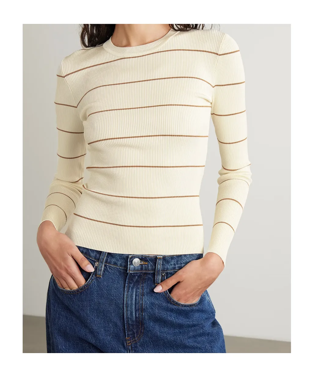 Striped Ribbed T-Shirt