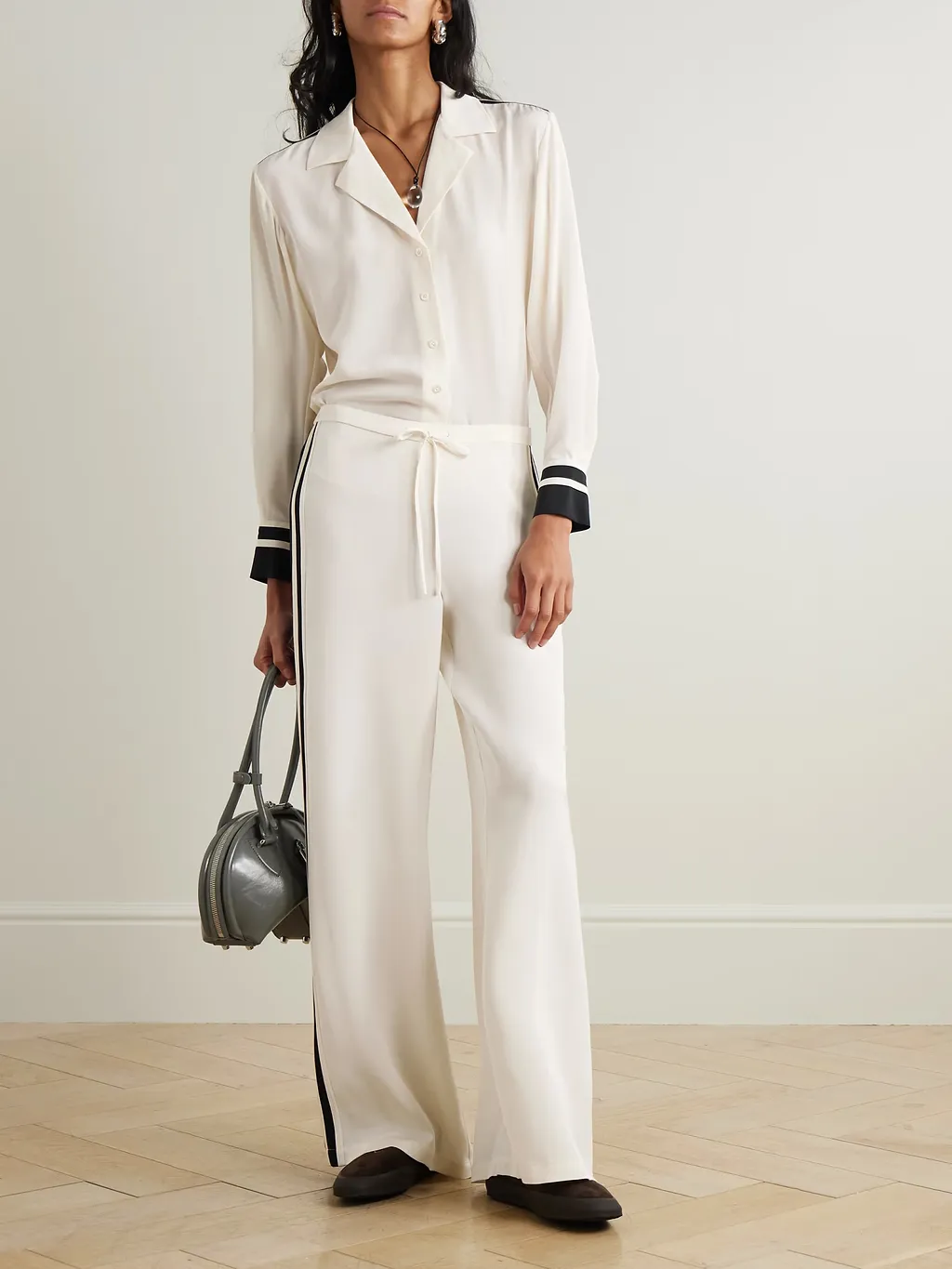 Striped Wide-Leg Casual Pants