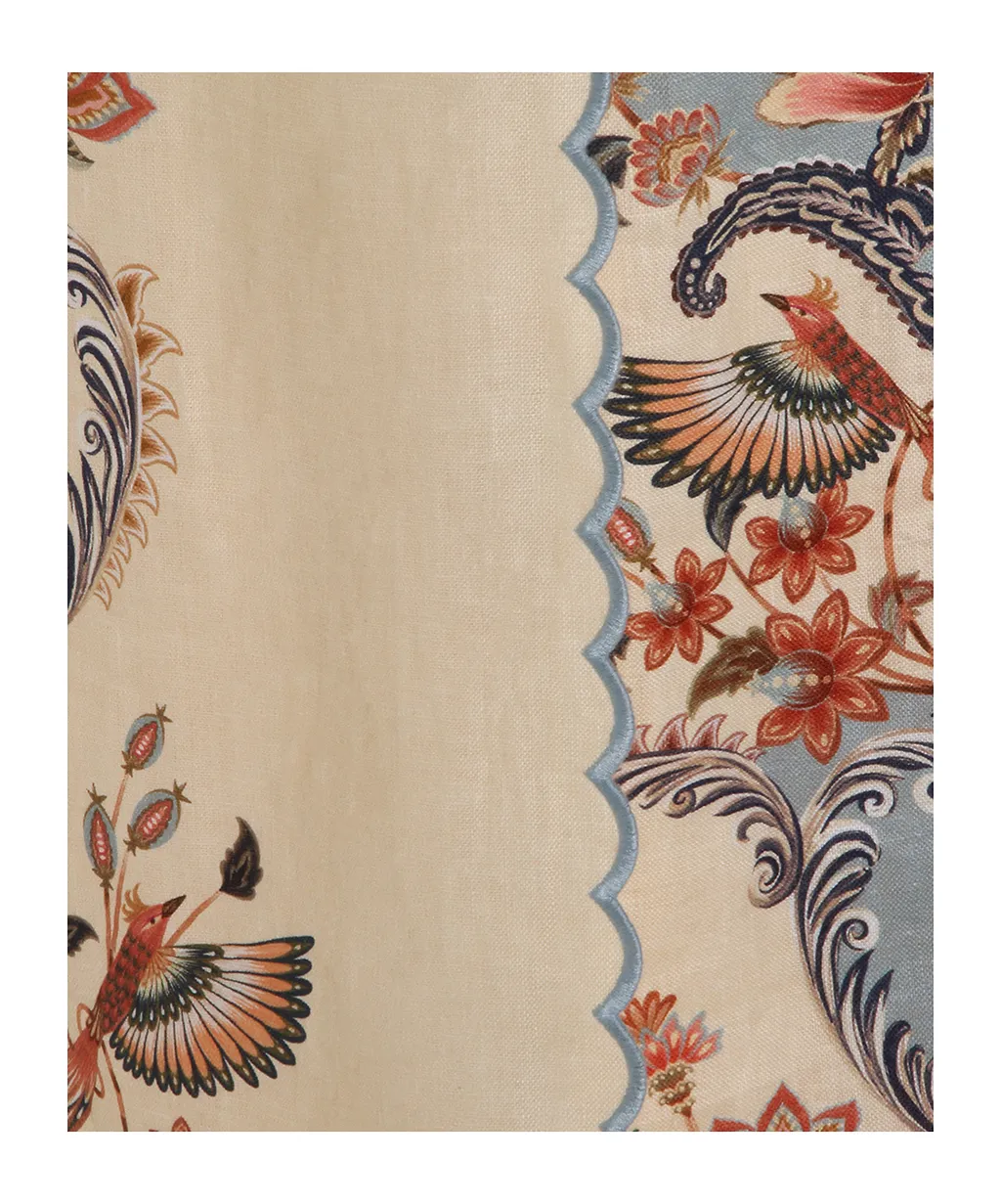 Farm Rio Scalloped Floral Wrap Skirt