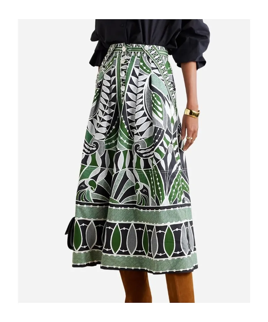 Floral-Print Midi Skirt