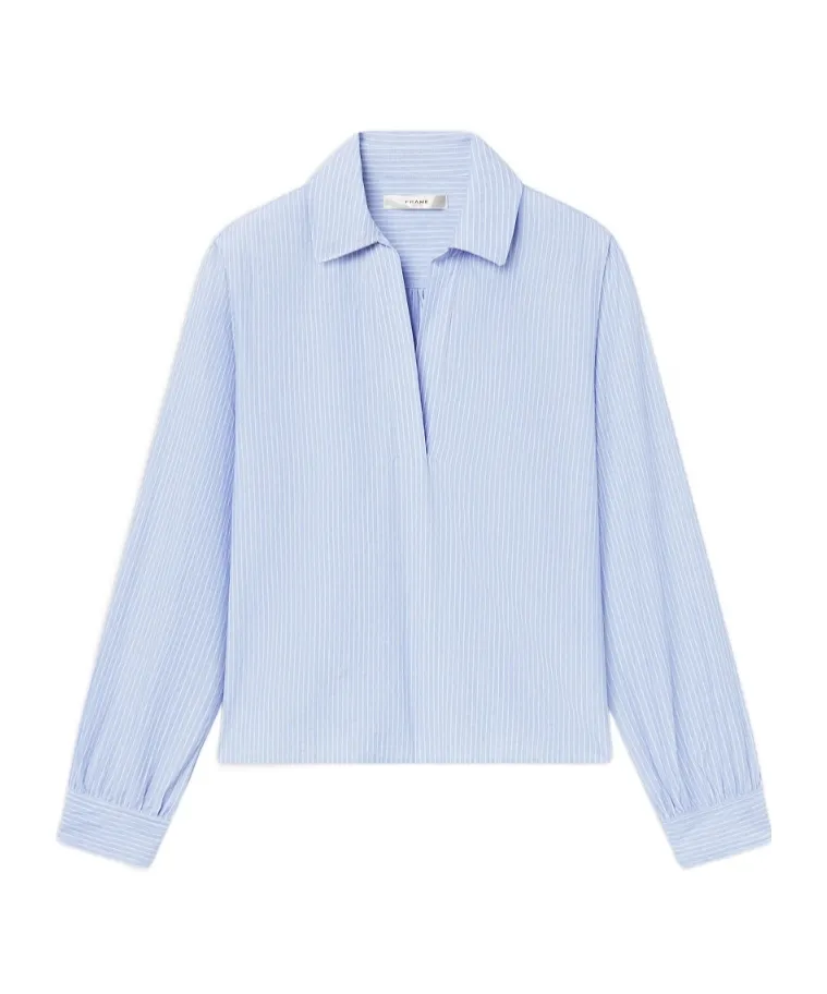 V-Neck Striped Blouse