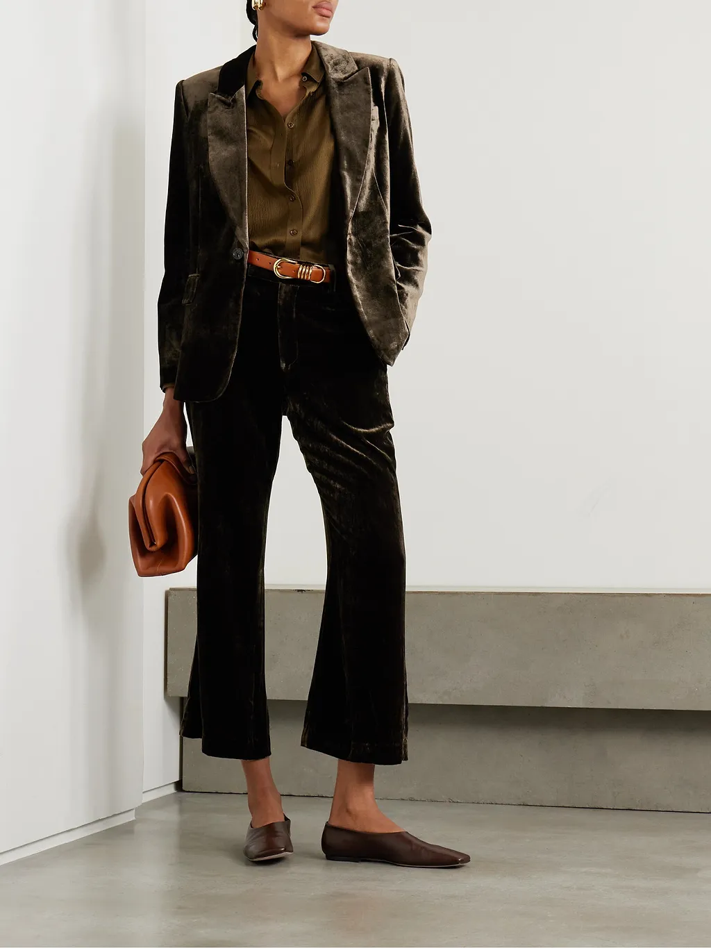 Velvet Flared Track Pants