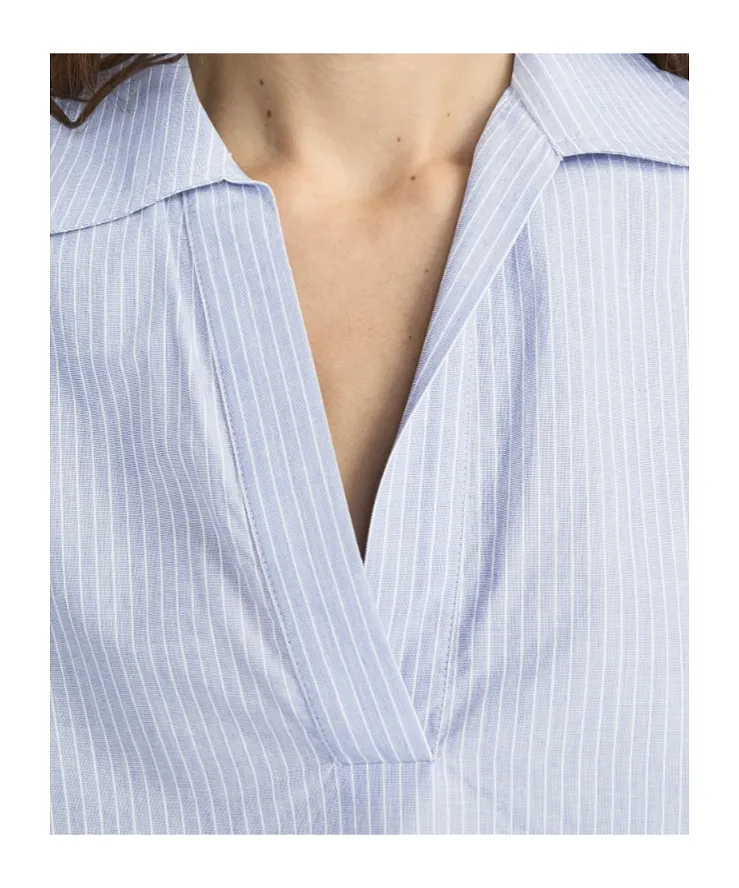 V-Neck Striped Blouse
