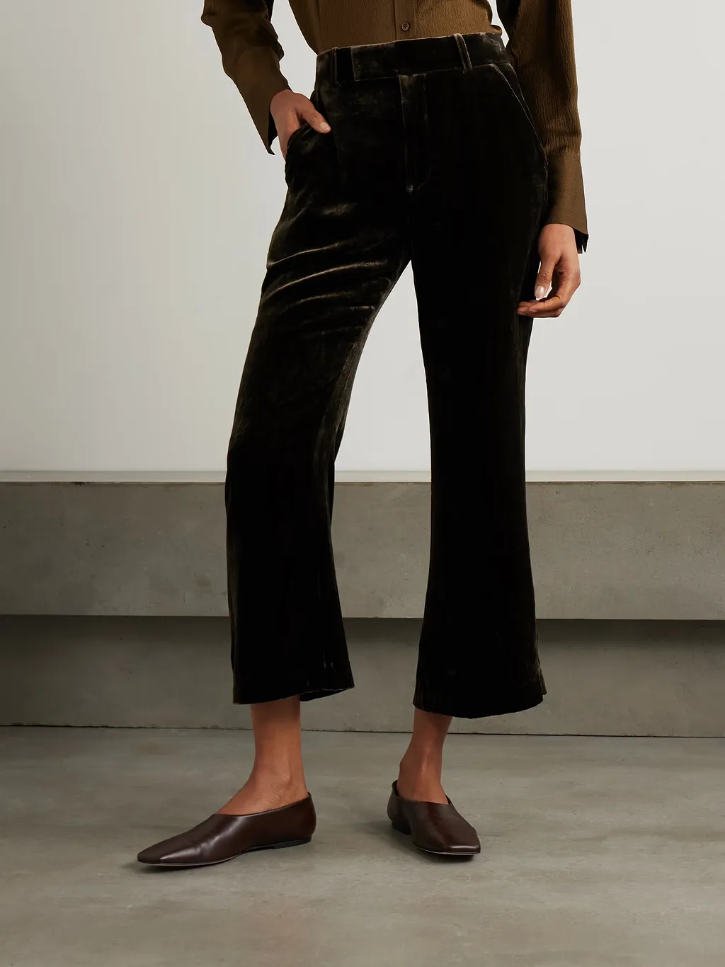 Velvet Flared Track Pants