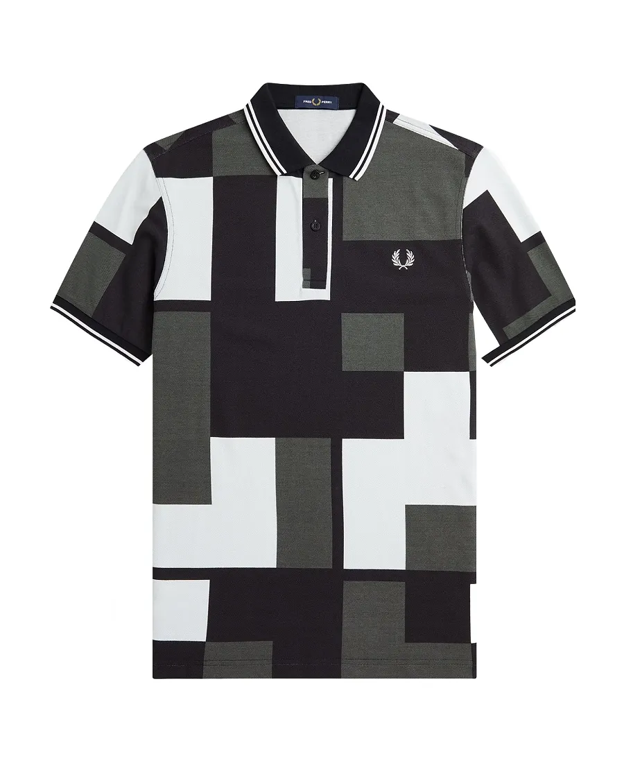 Pixel Printed Polo Shirt