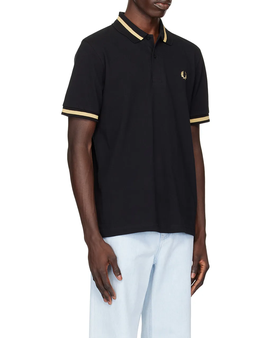 Striped Short-Sleeved Polo Shirt
