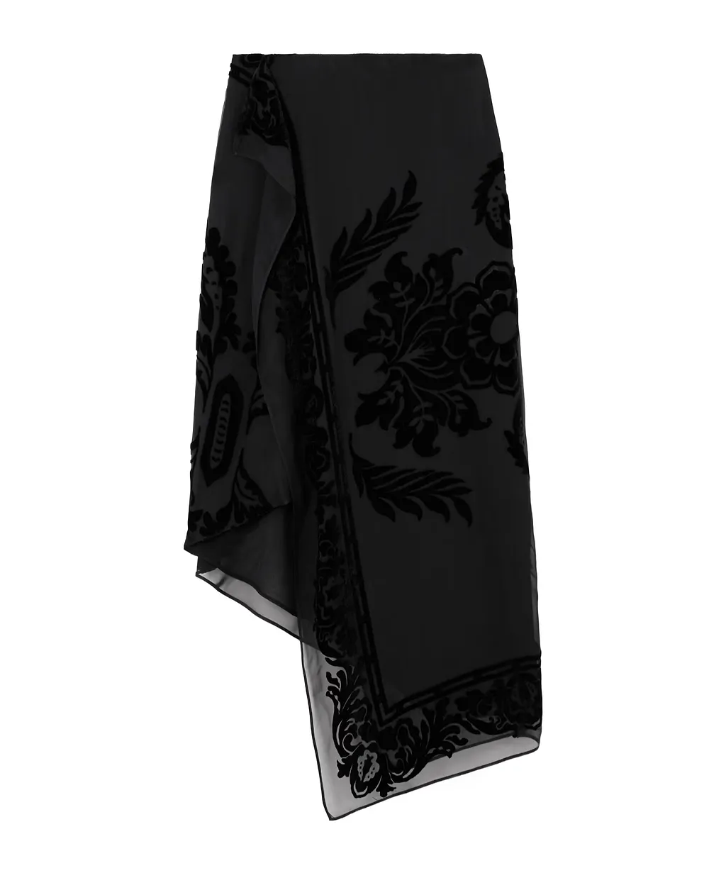 Asymmetrical Cutout Midi Skirt