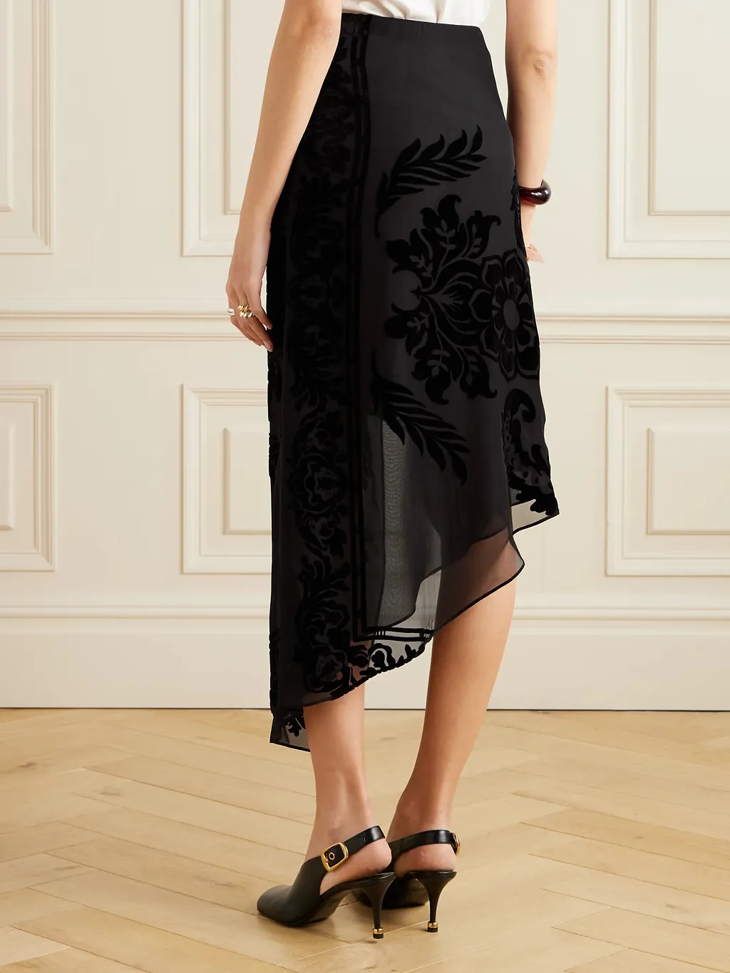 Asymmetrical Cutout Midi Skirt
