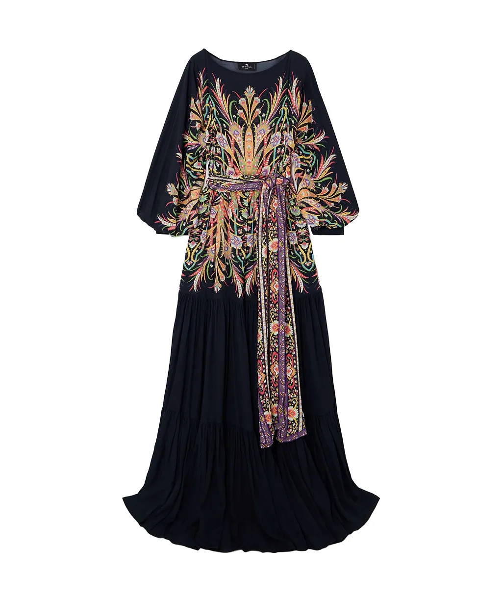 Abstract-Print Maxi Dress