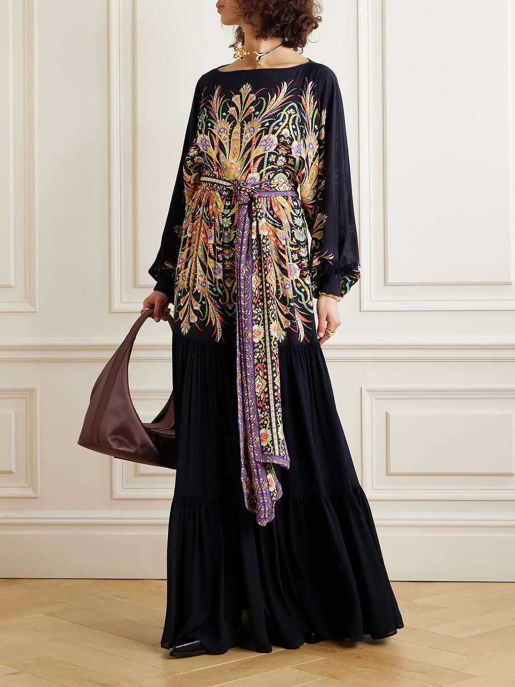 Abstract-Print Maxi Dress
