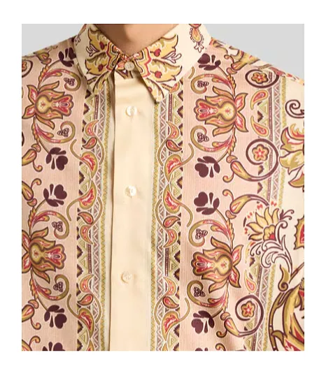 Cotton Shirt With Placed Print